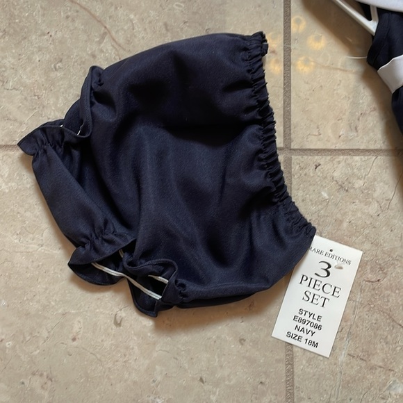 Rare Editions Navy and White Sailor Dress 3 Piece Set New with Tags 18 months - Picture 3 of 5